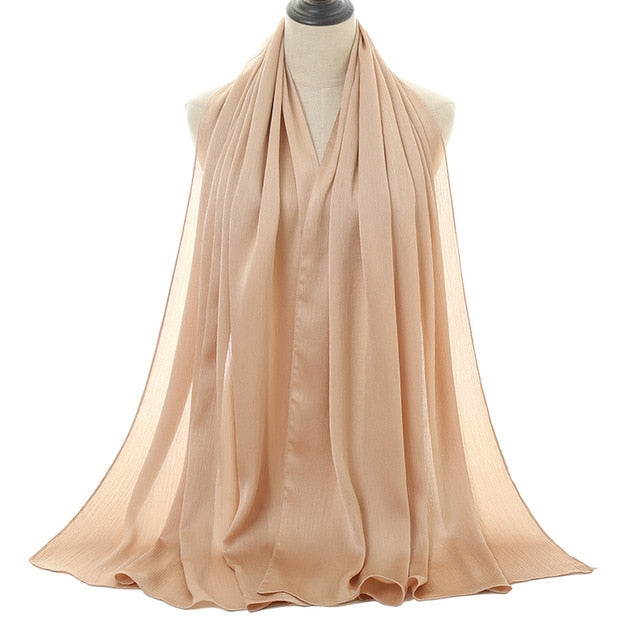 Silk crepe hijabs (15 Colors)