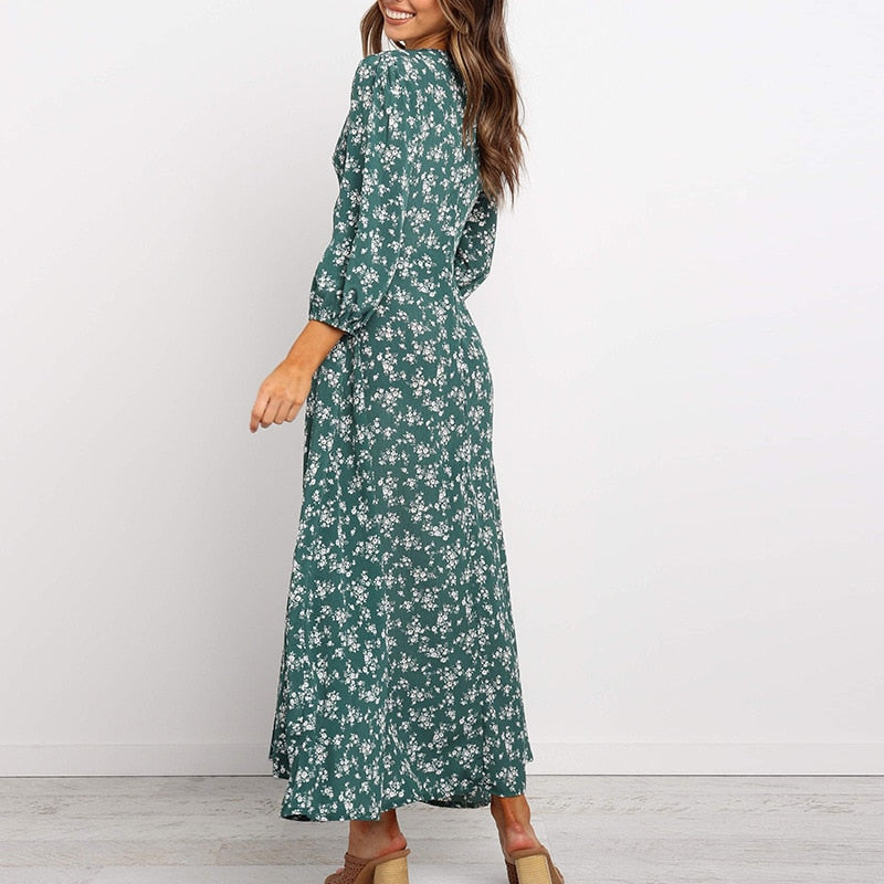 Floral Print Long dress (2 Colors)