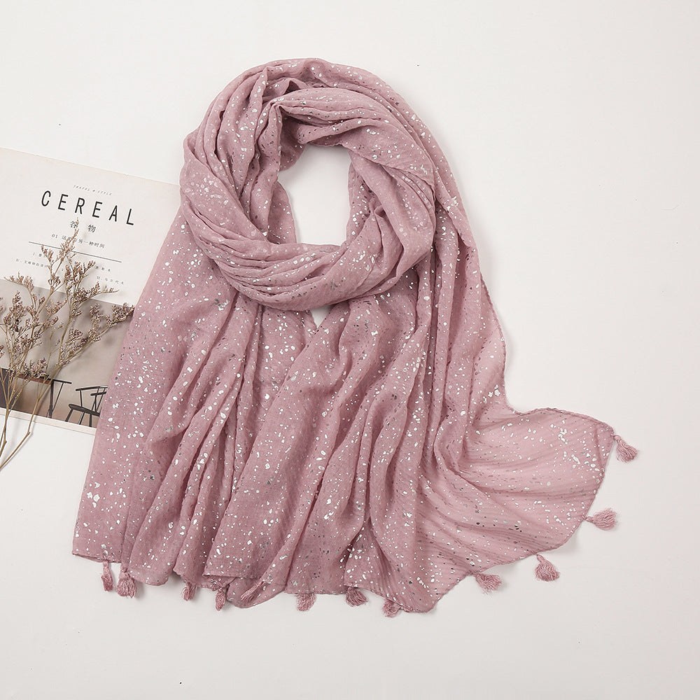 Glitter Tassel Rippled Hijab (13 colors)