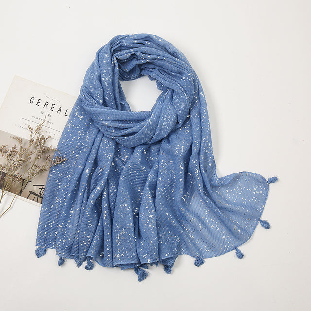 Glitter Tassel Rippled Hijab (13 colors)