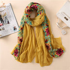 Floral embroidered Hijab(15Colors)