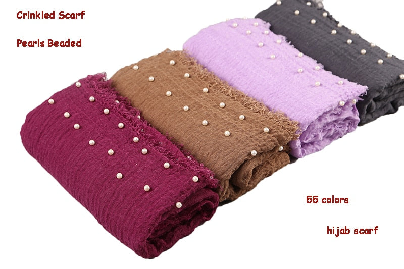 Edge Pearl Soft Crinkle Hijab (55 Colors)